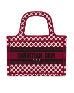 Preloved Mini amour Book Tote with Printed Canvas and Flat Top Handles