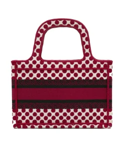 Preloved Mini amour Book Tote with Printed Canvas and Flat Top Handles
