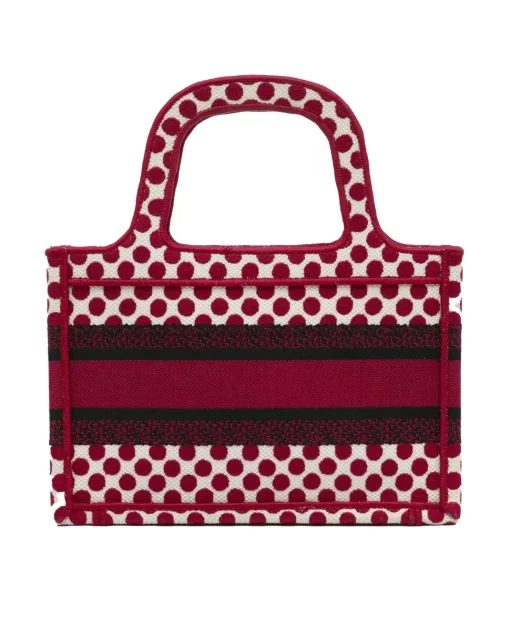Preloved Mini amour Book Tote with Printed Canvas and Flat Top Handles