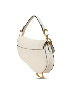 Preloved Mini Leather Saddle Shoulder Bag with Magnetic Snap Closure