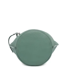 Preloved Nano Bucket Bag with Leather Body and Drawstring Closure