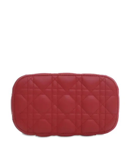 Preloved Quilted Lambskin Vanity Case with Adjustable Strap