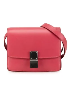 Preloved Small Calfskin Classic Box Crossbody Bag with Interior Slip