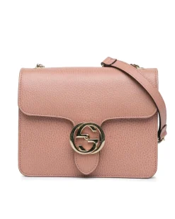 Preloved Small Calfskin Interlocking G Crossbody Bag with Chain Strap