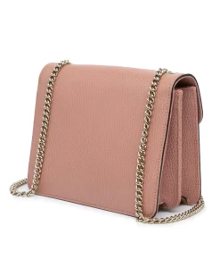 Preloved Small Calfskin Interlocking G Crossbody Bag with Chain Strap