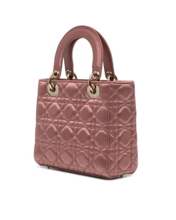 Preloved Small Satin Quilted Handbag with Swarovski Details