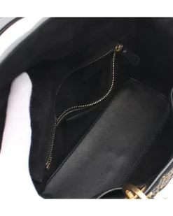 Preloved Studded Lambskin Leather Bag with Detachable Strap and