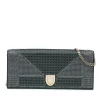Preloved Studded Satin Microcannage Clutch with Chain