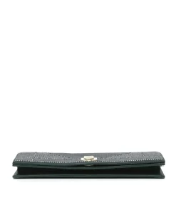 Preloved Studded Satin Microcannage Clutch with Chain
