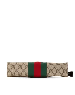 Preloved Supreme Web Coated Canvas Clutch with Interior Slip Pocket