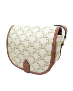 Preloved Triomphe Canvas Crossbody Bag Beige
