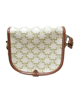 Preloved Triomphe Canvas Crossbody Bag Beige