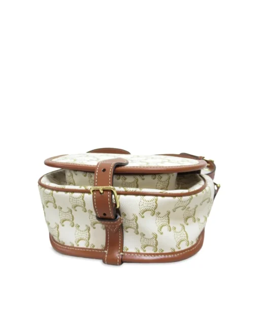 Preloved Triomphe Canvas Crossbody Bag Beige
