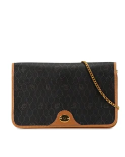 Preloved Vintage Black Canvas Crossbody Bag