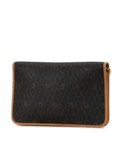 Preloved Vintage Black Canvas Crossbody Bag