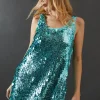 Premium Holographic Sequin Vest Mini Dress