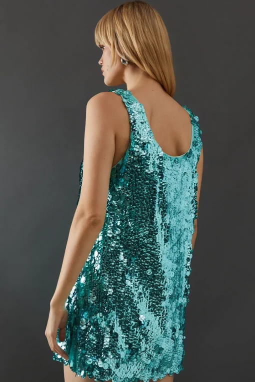 Premium Holographic Sequin Vest Mini Dress