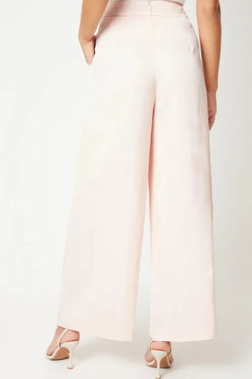 Premium Linen Mix Wide Leg Trouser