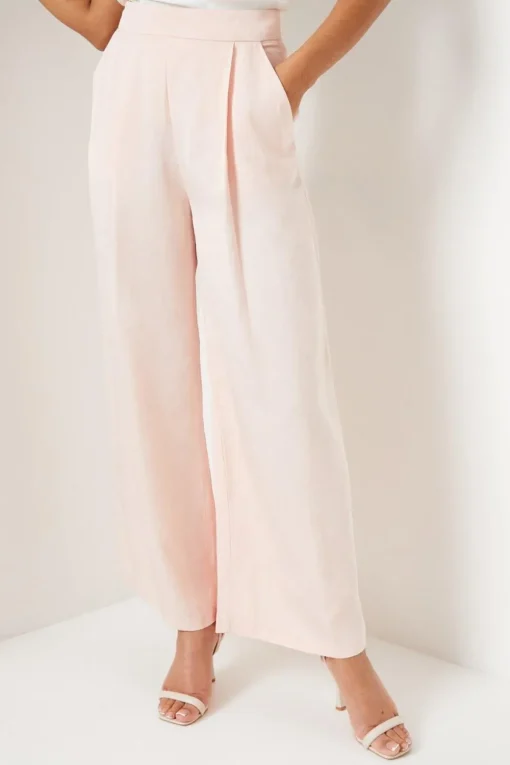 Premium Linen Mix Wide Leg Trouser