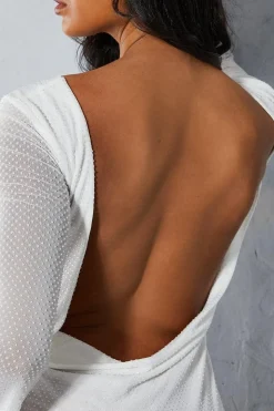 Premium Liquid Diamante Cowl Back Mini Dress
