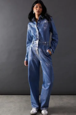 Premium Metallic Denim Boilersuit
