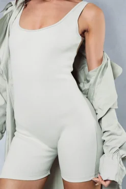 Premium Rib Scoop Neck Unitard