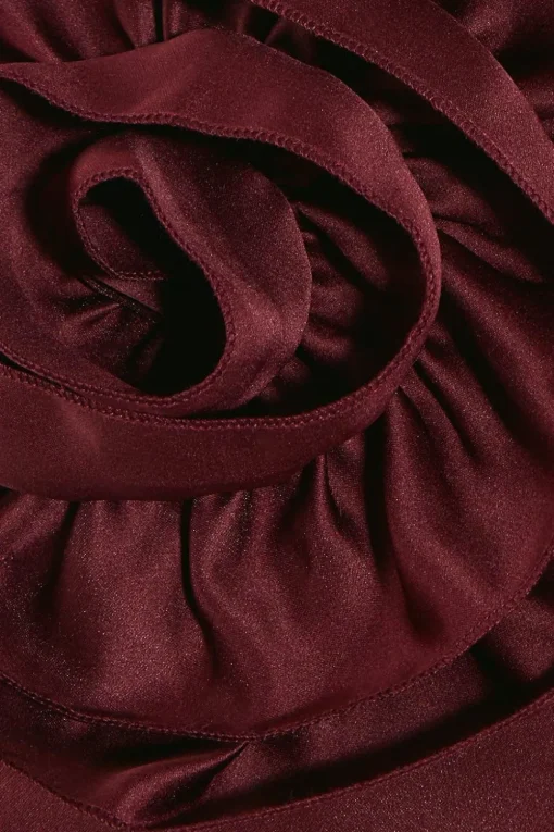 Premium Satin Floral Bandeau Mini Dress