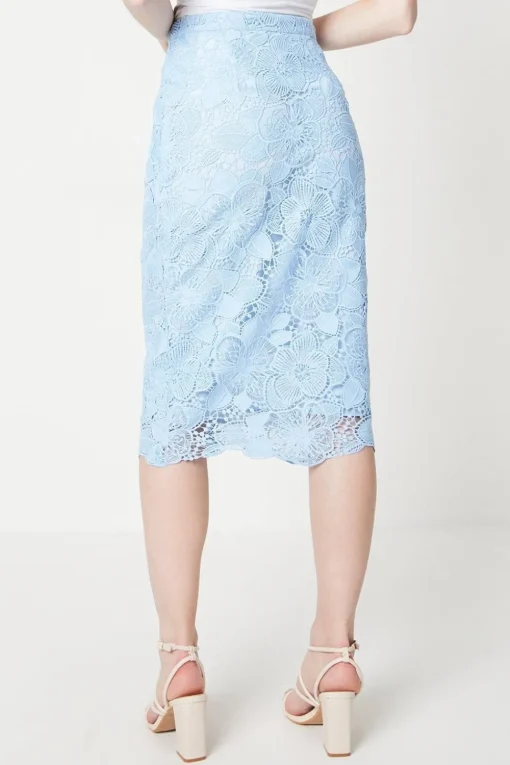 Premium Scallop Lace Midi Skirt