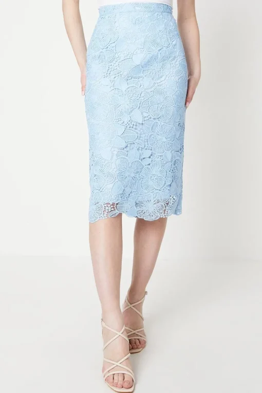Premium Scallop Lace Midi Skirt