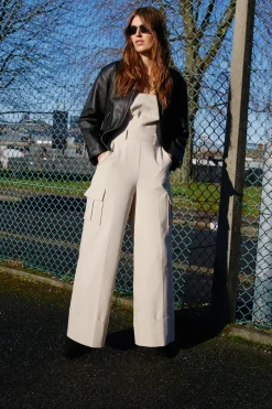 Premium Tailored Cargo Wide Leg Jumpsuit