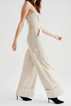 Premium Tailored Cargo Wide Leg Jumpsuit