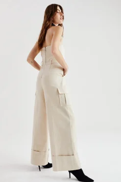 Premium Tailored Cargo Wide Leg Jumpsuit