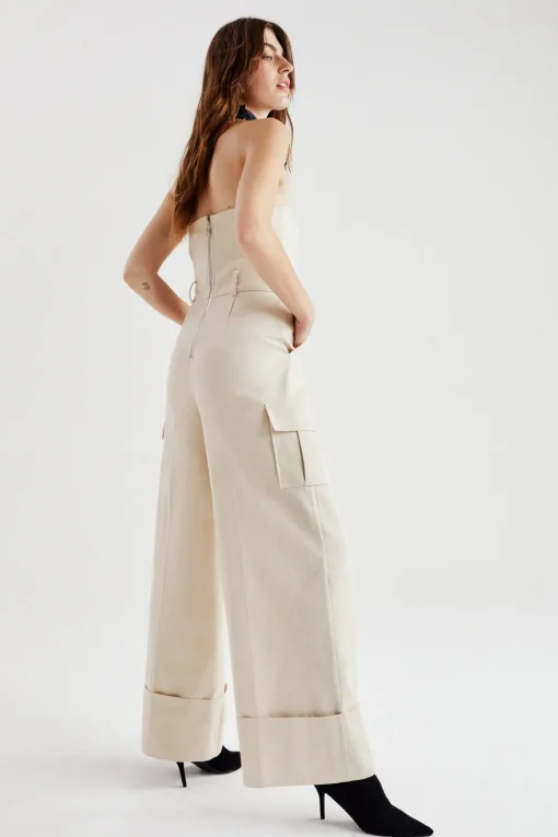 Premium Tailored Cargo Wide Leg Jumpsuit