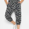Print Cropped Harem Joggers