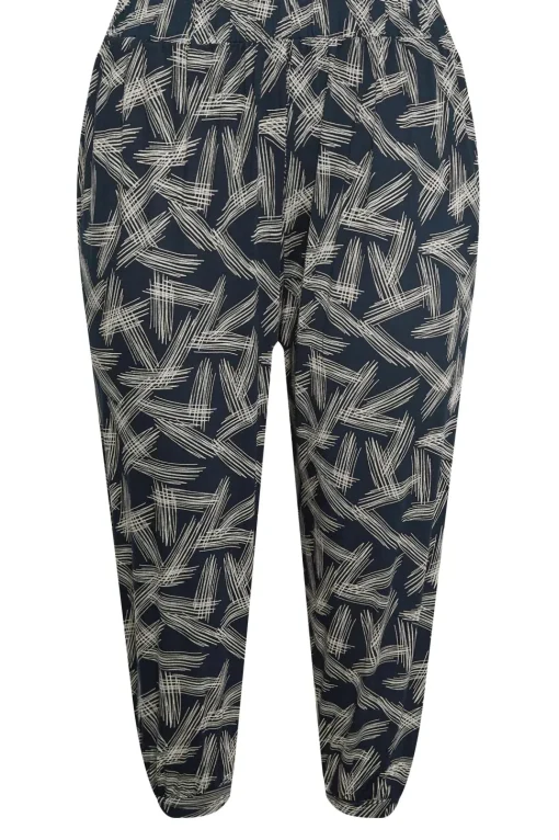 Print Cropped Harem Joggers