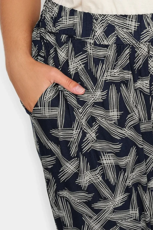 Print Cropped Harem Joggers