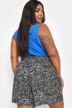 Print Shirred Shorts