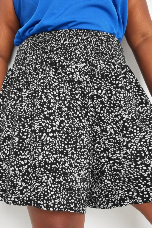 Print Shirred Shorts