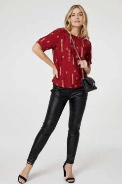 Printed 1/2 Sleeve Blouse