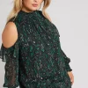 Printed Cold Shoulder Blouse