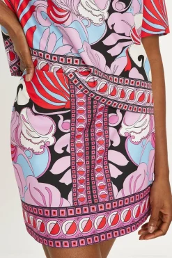 Printed Crepe Mini Skirt