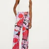 Printed Crepe Straight Leg Trouser