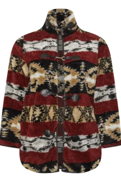 Printed Faux Fur Toggle Jacket