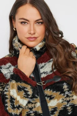 Printed Faux Fur Toggle Jacket