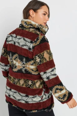 Printed Faux Fur Toggle Jacket