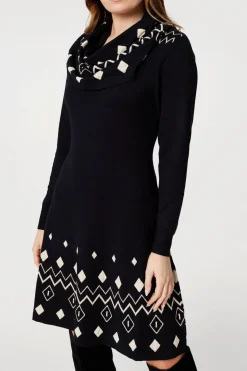 Printed Knit Skater Dress