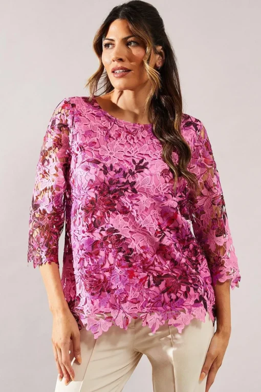 Printed Lace Top