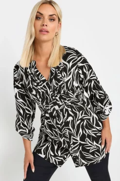 Printed Pintuck Blouse