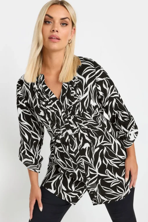 Printed Pintuck Blouse