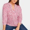 Printed Pintuck Blouse
